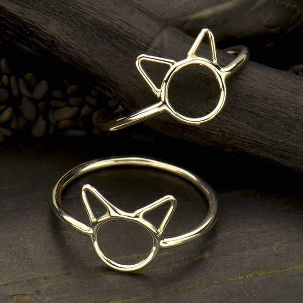 925 Sterling Silver Twine Cat Ring Young Girl Jewelry 925 Sterling