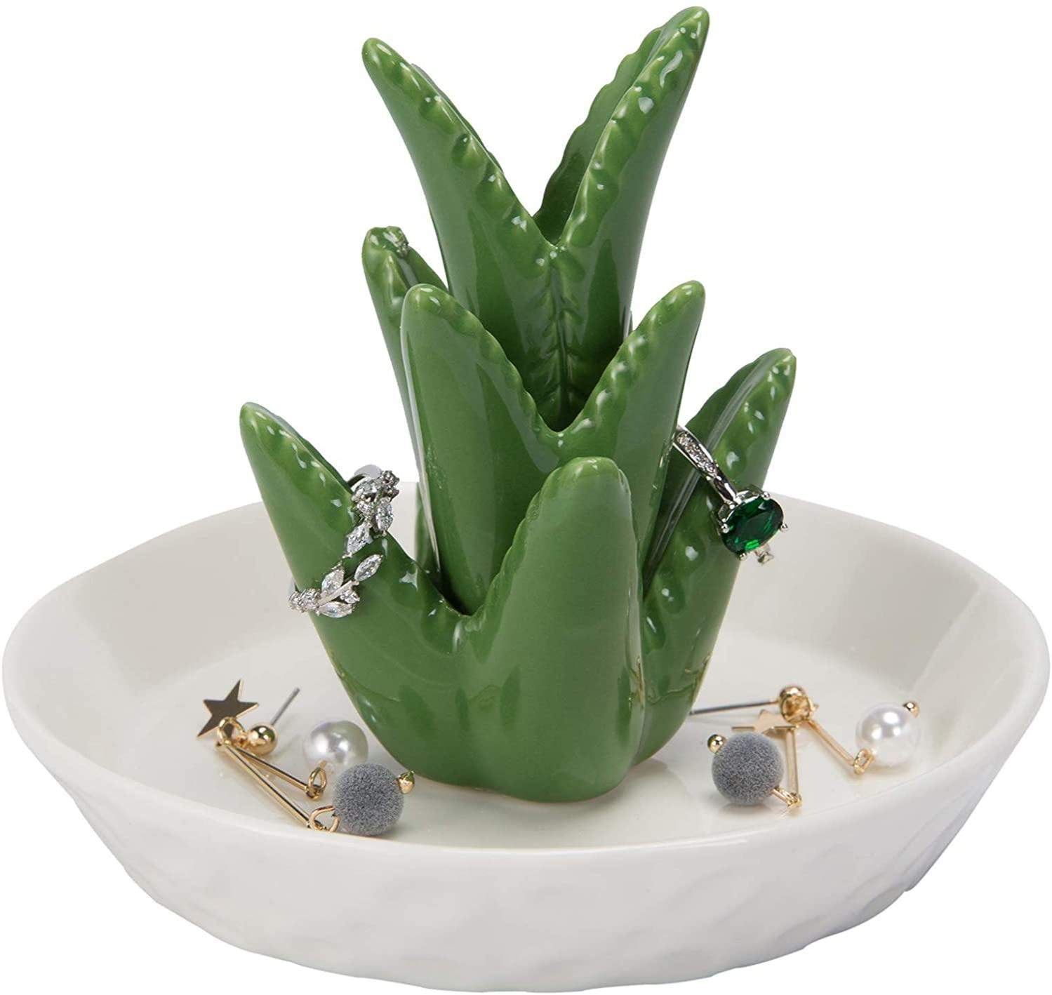 Ring Holder,cactus Ring Holder Dish For Jewelry, Ceramic Succulent Ring  Holders