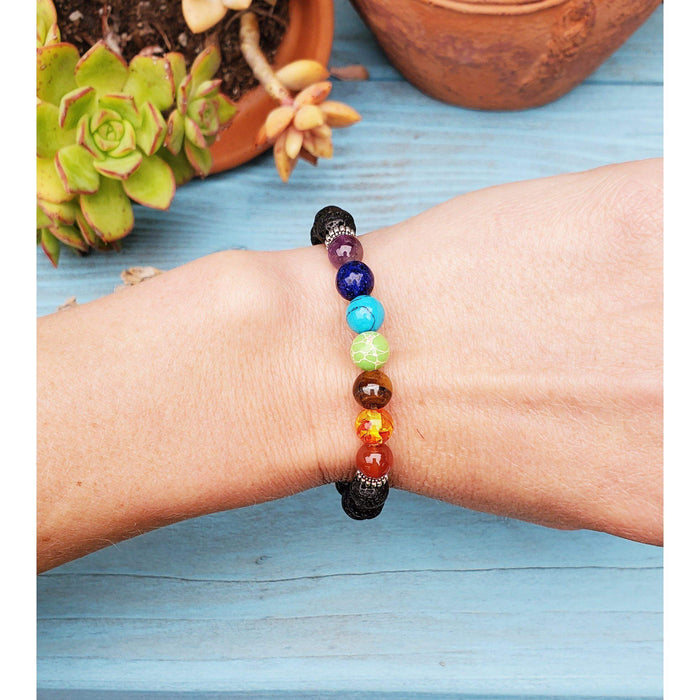 Multicolor Stone 7 Chakra Crystal Bracelet at Rs 150/piece in Khambhat