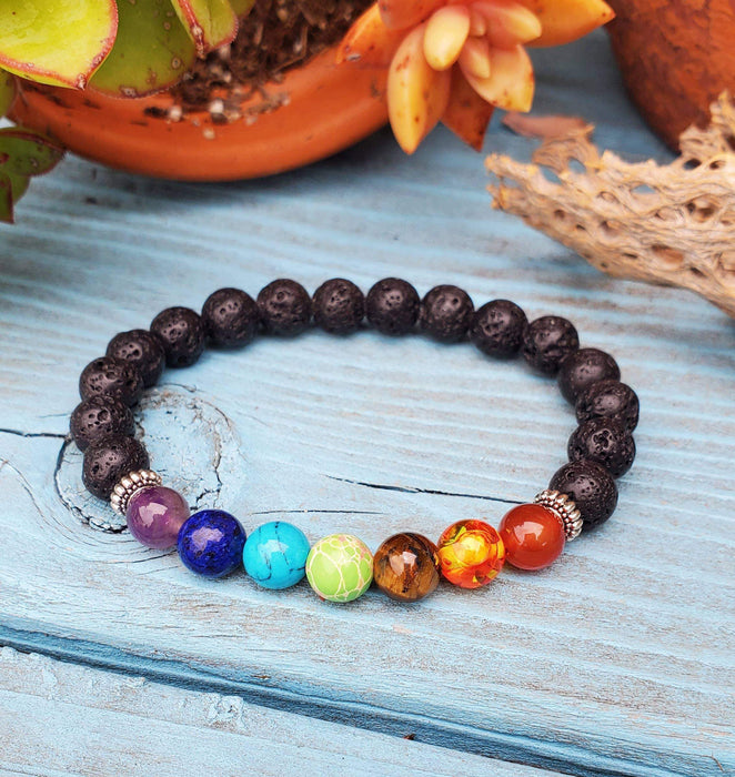 7 Rainbow Chakra Bracelet With 7 Gemstones