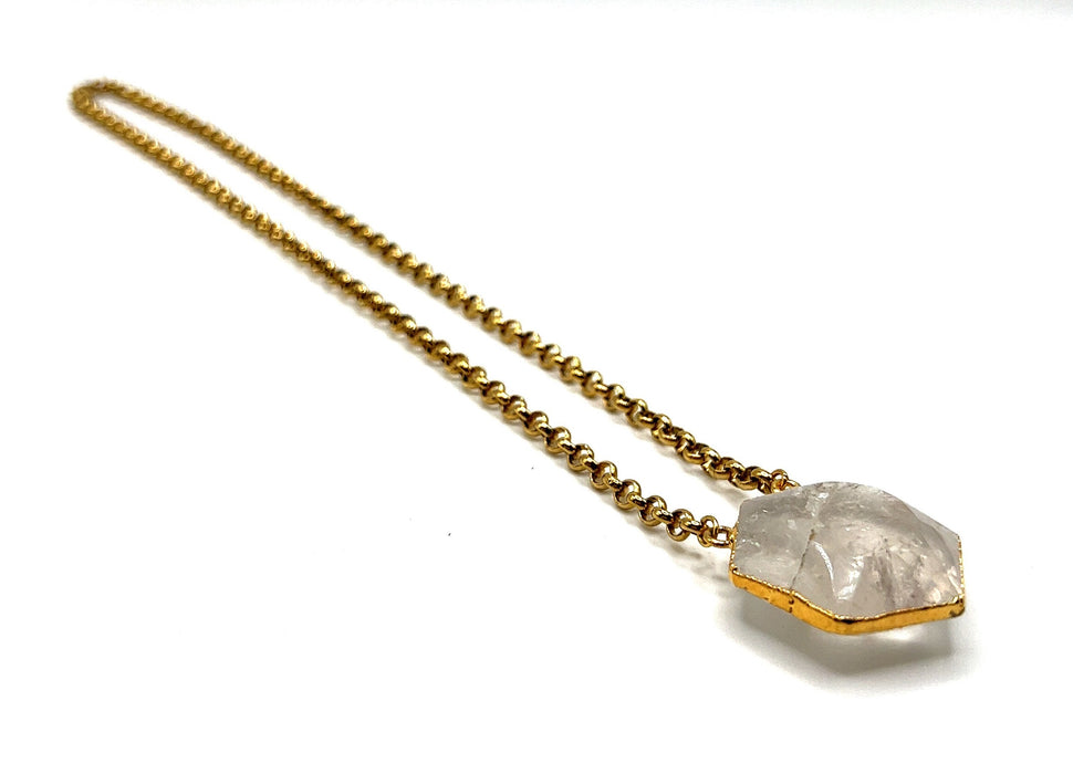 Astris Gold Gemstone Hexagon Necklace | GemRay™