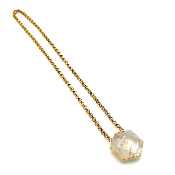 Astris Gold Gemstone Hexagon Necklace | GemRay™