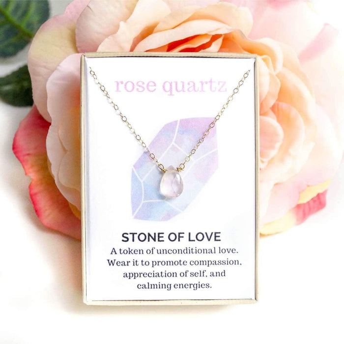 Shop LC Rose Quartz Pointer Healing Crystal Necklace for Women Flower  Wrapped Pendants Natural Stone Jewelry Stainless Steel Spiritual Birthday  Gifts for Women Size 24